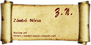 Zámbó Nóna névjegykártya
