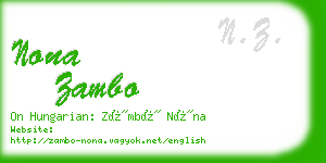nona zambo business card